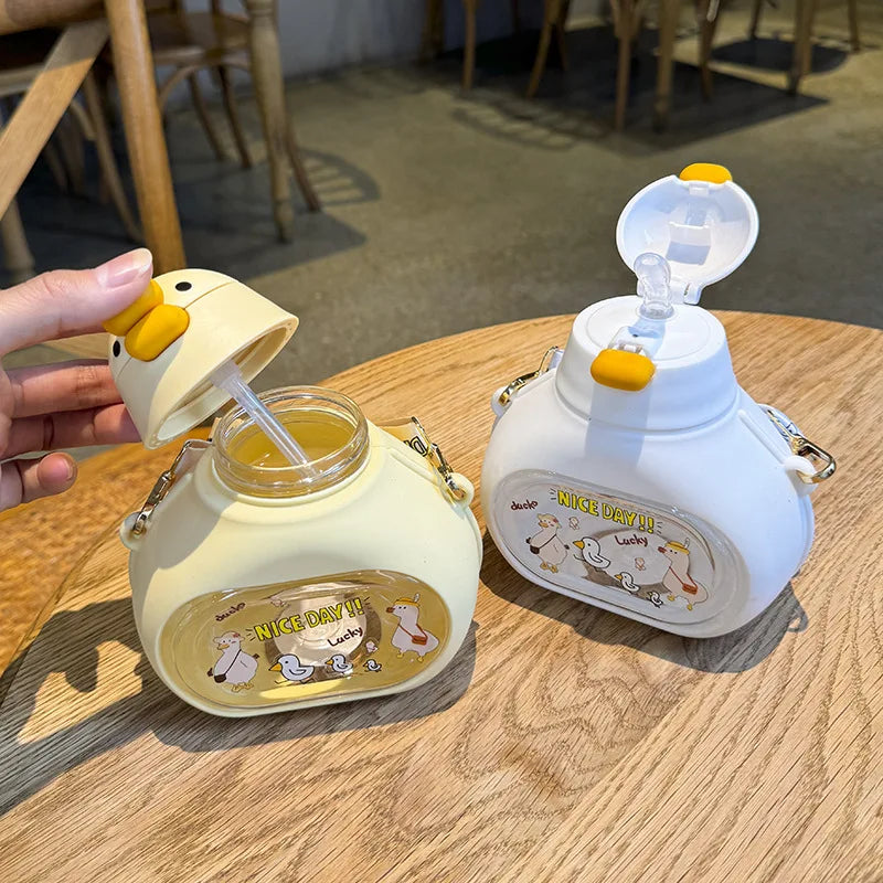 🦆✨ Lucky Duck Mini Water Bottle – Cute & Portable!