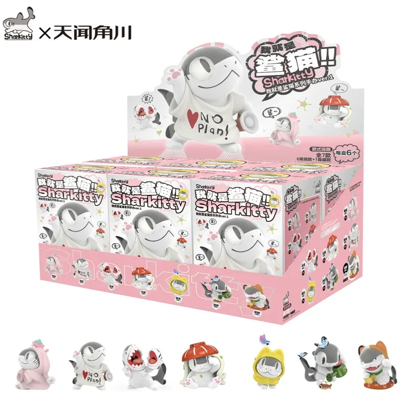 🦈🐱Shark Kitty Flocked Blind Box Figure