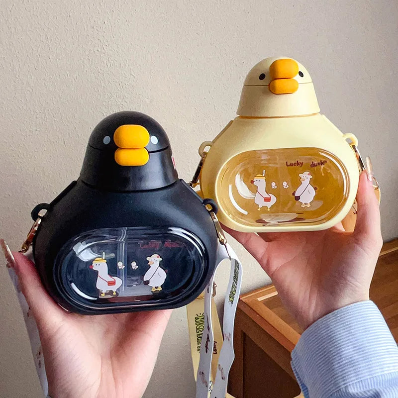 🦆✨ Lucky Duck Mini Water Bottle – Cute & Portable!
