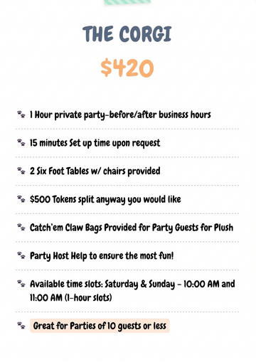 THE CORGI Party Package