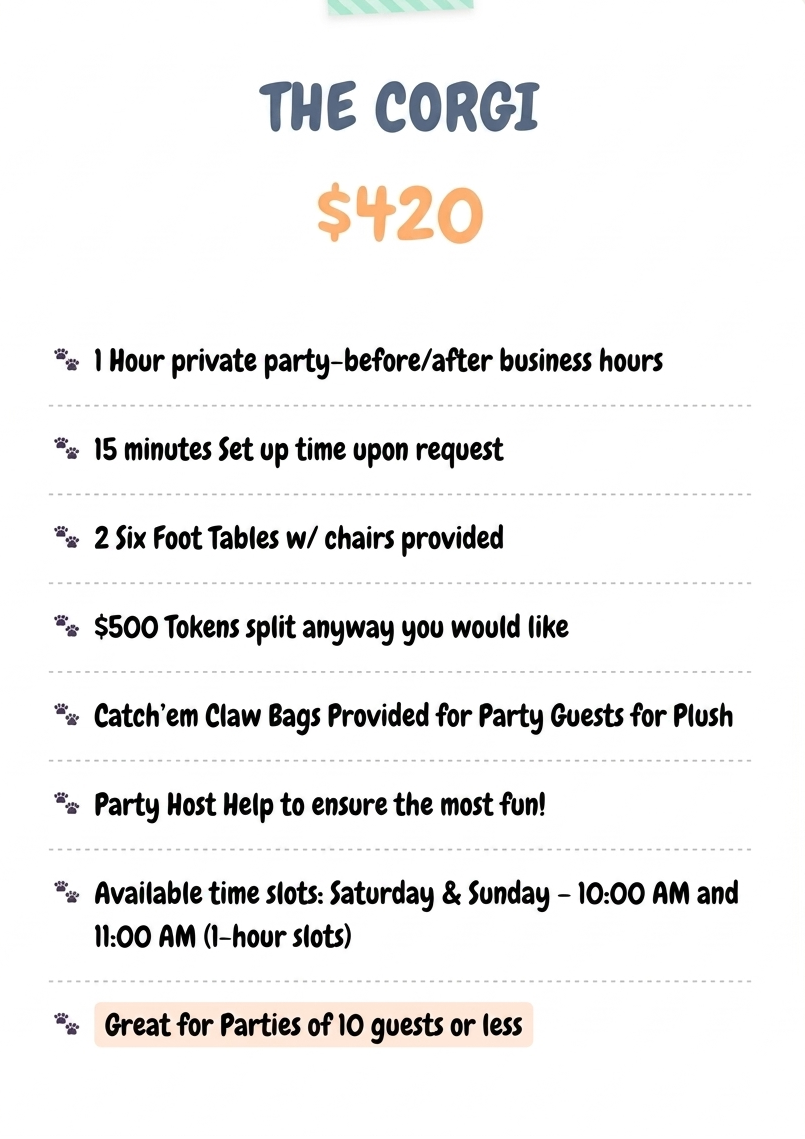THE CORGI Party Package