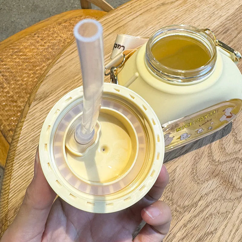 🦆✨ Lucky Duck Mini Water Bottle – Cute & Portable!
